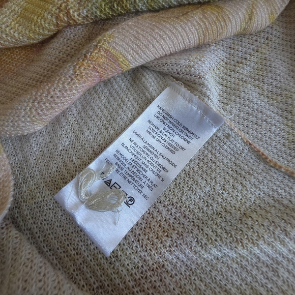 Anthropologie The Dreamer Printed V-Neck Sweater Floral Neutral Motif Large NWT - Picture 15 of 16